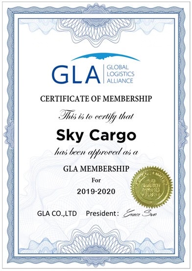  意大利Sky Cargo GLA授權證書